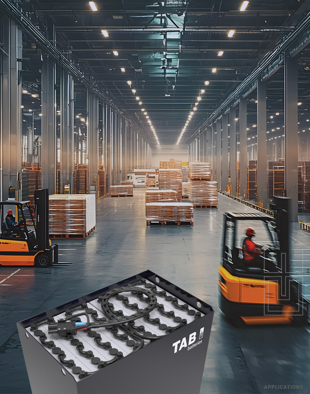 TAB traction battery in a warehouse forklift application